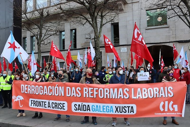 O sindicato CIG mobilizou-se para denunciar a fraude da reforma laboral que consolida a aprovada polo PP em 2012